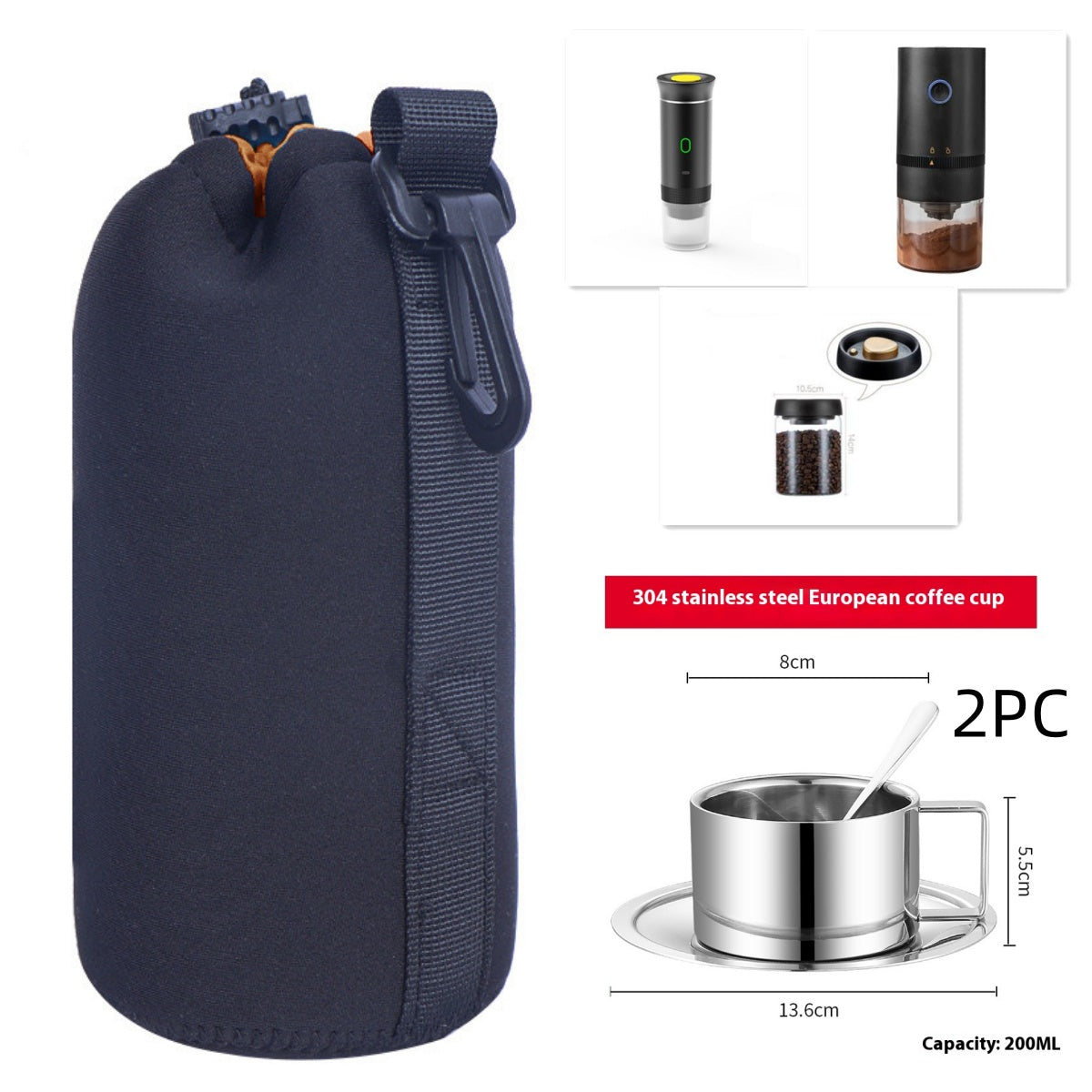 Electric Grinder Coffee Travel Handy 3 In1 Espresso Portable Coffee Espresso Maker Machine Cafe Portable Capsule Coffee Machine Kitchen Gadgets