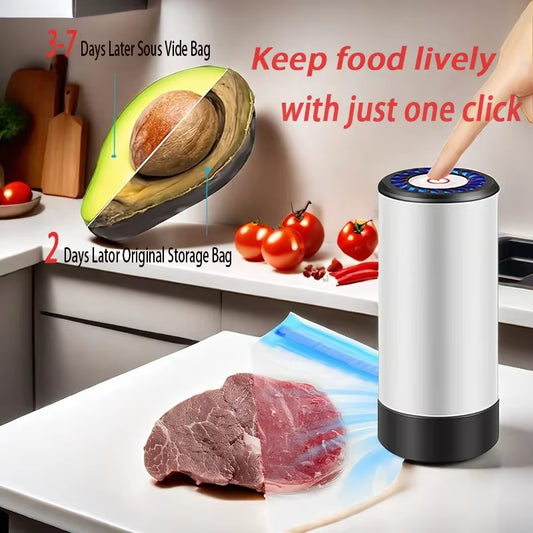 Handheld Vacuum Sealer for Food Storage,Portable Vacuum Sealer,Avoid Cross Contamination of Food+ 50 Vacuum Seal Bags