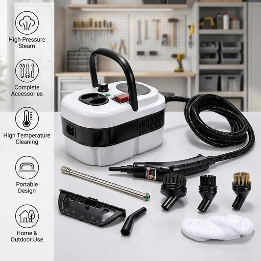 【Toolupgrade】2500W Multi-Purpose Portable Steam Cleaner - High-Temp Plastic Body Power Tool for Home Tile, Grout Surfaces - Car Detailing, Father'S Day Gift, High-Temp Steam, Tile Cleaning, Tools and Gadgets,Toolupgrade