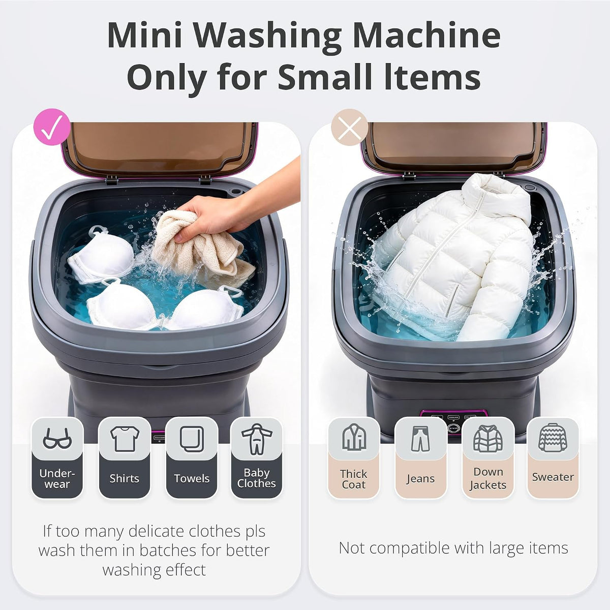 Portable Washing Machine, 16L Upgraded with Spin Basket, Small Washer Portable for Underwear, Delicate Clothes, and Light Laundry, Suitable for Travel, Camping,Apartments, Dormitories, Hotels