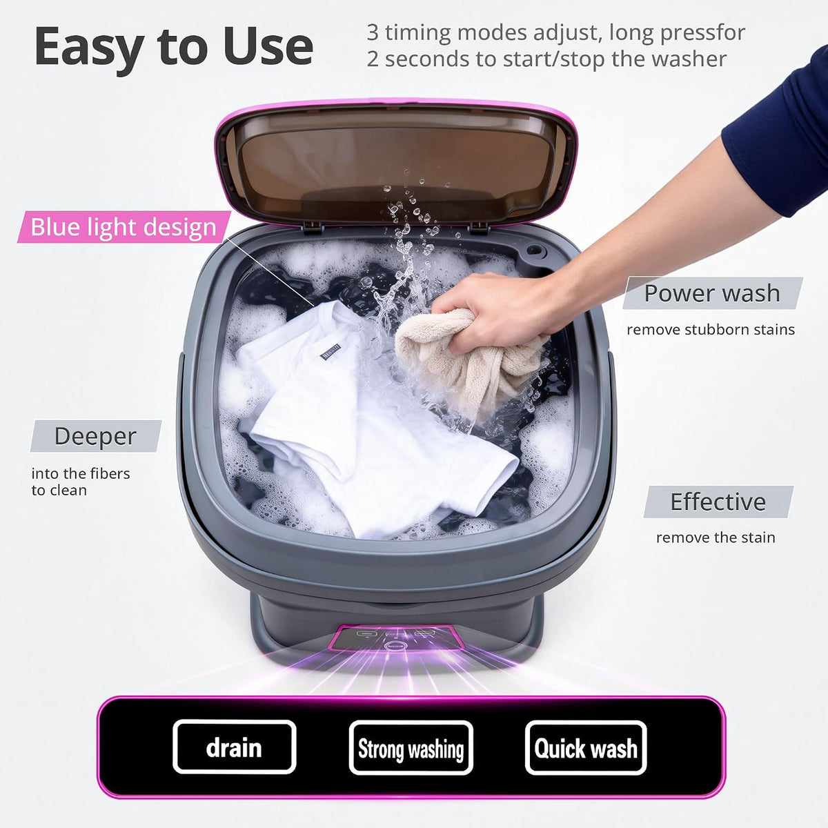 Portable Washing Machine, 16L Upgraded with Spin Basket, Small Washer Portable for Underwear, Delicate Clothes, and Light Laundry, Suitable for Travel, Camping,Apartments, Dormitories, Hotels