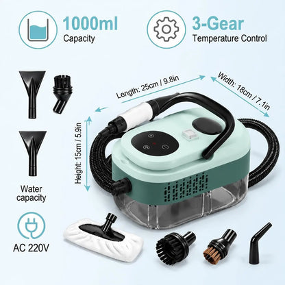 【Toolupgrade】2500W Multi-Purpose Portable Steam Cleaner - High-Temp Plastic Body Power Tool for Home Tile, Grout Surfaces - Car Detailing, Father'S Day Gift, High-Temp Steam, Tile Cleaning, Tools and Gadgets,Toolupgrade